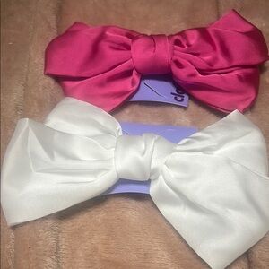 Claire's Pink and White Satin Hair Bows originally $12.5i each get 2 for $6